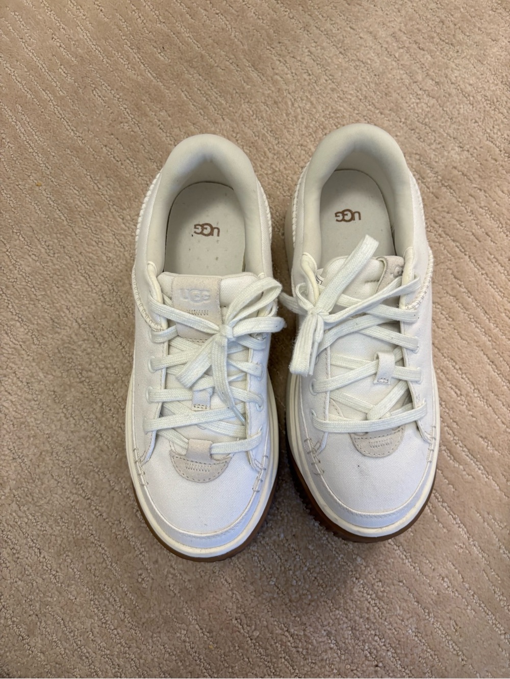 UGG Women’s Cream-White Lace-Up Sneakers